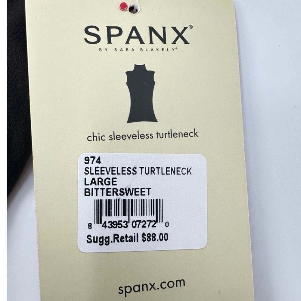 Spanx Sleeveless Turtleneck Women Large Bittersweet Brown Control Top 974 NWT - Picture 7 of 13